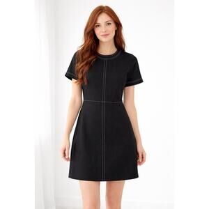 THML Black Dress with White Stitching - Size S